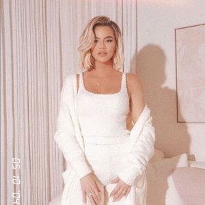 SKIMS Cozy Knit Tank, Cardigan & Pants Set in Ivory